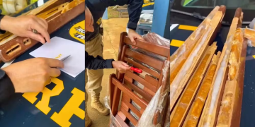 VÍDEO: Polícia encontra droga escondida dentro de cadeiras de madeira em fiscalização em RO