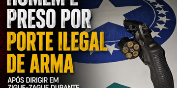 MACHADINHO: Homem é preso por porte ilegal de arma após dirigir em zigue-zague durante a madrugada