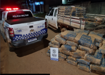 MACHADINHO: Polícia Militar recupera sacos de cimento furtados durante a madrugada no bairro Greenville