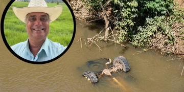 Pecuarista de Ariquemes morre após caminhonete cair de ponte sobre o Rio São João, na RO-257, em Rondônia