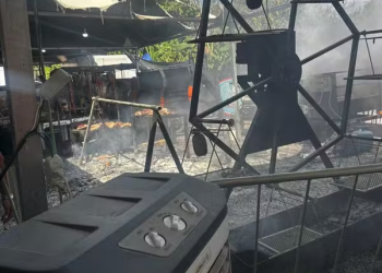 Princípio de incêndio atinge estande de churrasco na Rondônia Rural Show