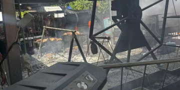 Princípio de incêndio atinge estande de churrasco na Rondônia Rural Show