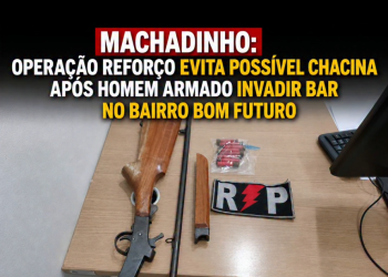MACHADINHO: Operação Reforço evita possível chacina após homem armado invadir bar no Bairro Bom Futuro