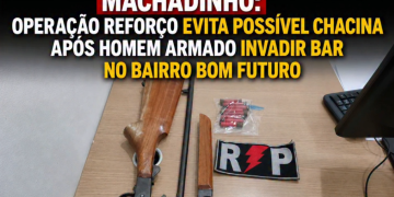 MACHADINHO: Operação Reforço evita possível chacina após homem armado invadir bar no Bairro Bom Futuro