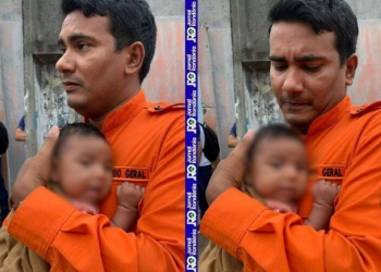 Bombeiro militar salva bebê de dois meses ao retirar criança dos braços de mãe em surto no meio do trânsito em Rondônia