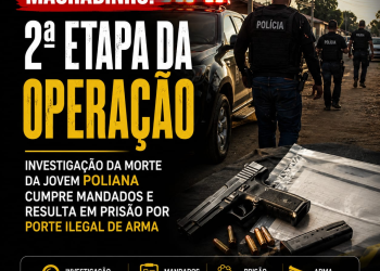 MACHADINHO: Segunda etapa da operação que investiga a morte da jovem Poliana cumpre mandados e resulta em prisão por porte de arma