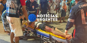 Ciclista tem perna quebrada ao ser atropelado por caminhão em cruzamento