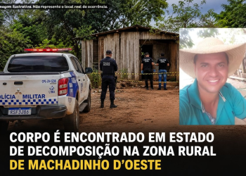 Corpo é encontrado em estado de decomposição na zona rural de Machadinho d’Oeste
