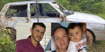 Criança de 2 anos e dois familiares morrem após carro cair em represa