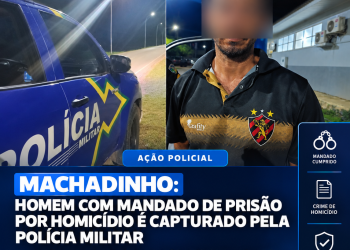 MACHADINHO: Homem com mandado de prisão preventiva por homicídio é capturado pela Polícia Militar na zona rural