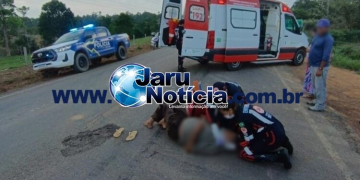 Machadinho: Motociclista é socorrido após colisão na RO-133, próximo ao distrito de Quinto Bec